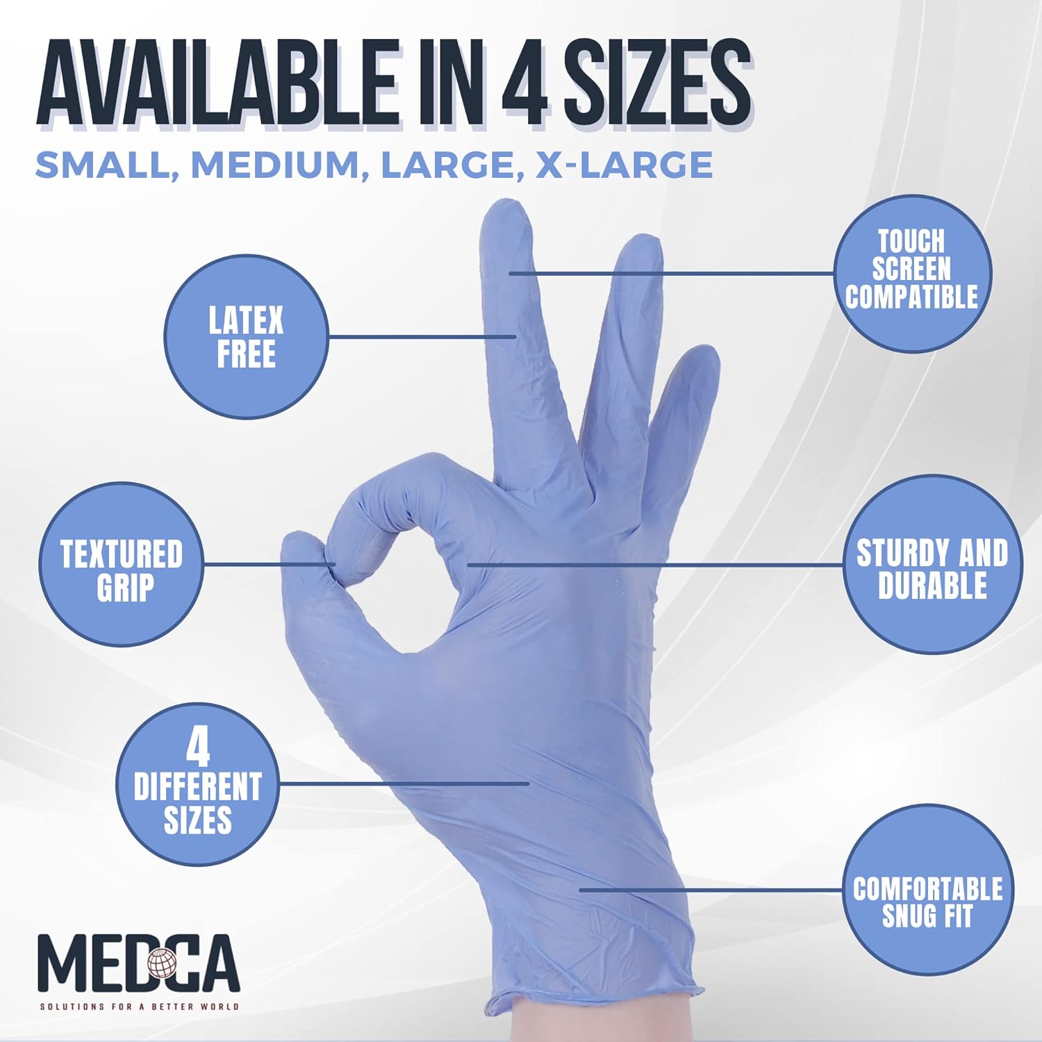 MEDca Nitrile Exam Gloves - Disposable Non-Sterile Gloves - Non-Powder Rubber & Latex-Free, General Gloves, Janitorial Supply