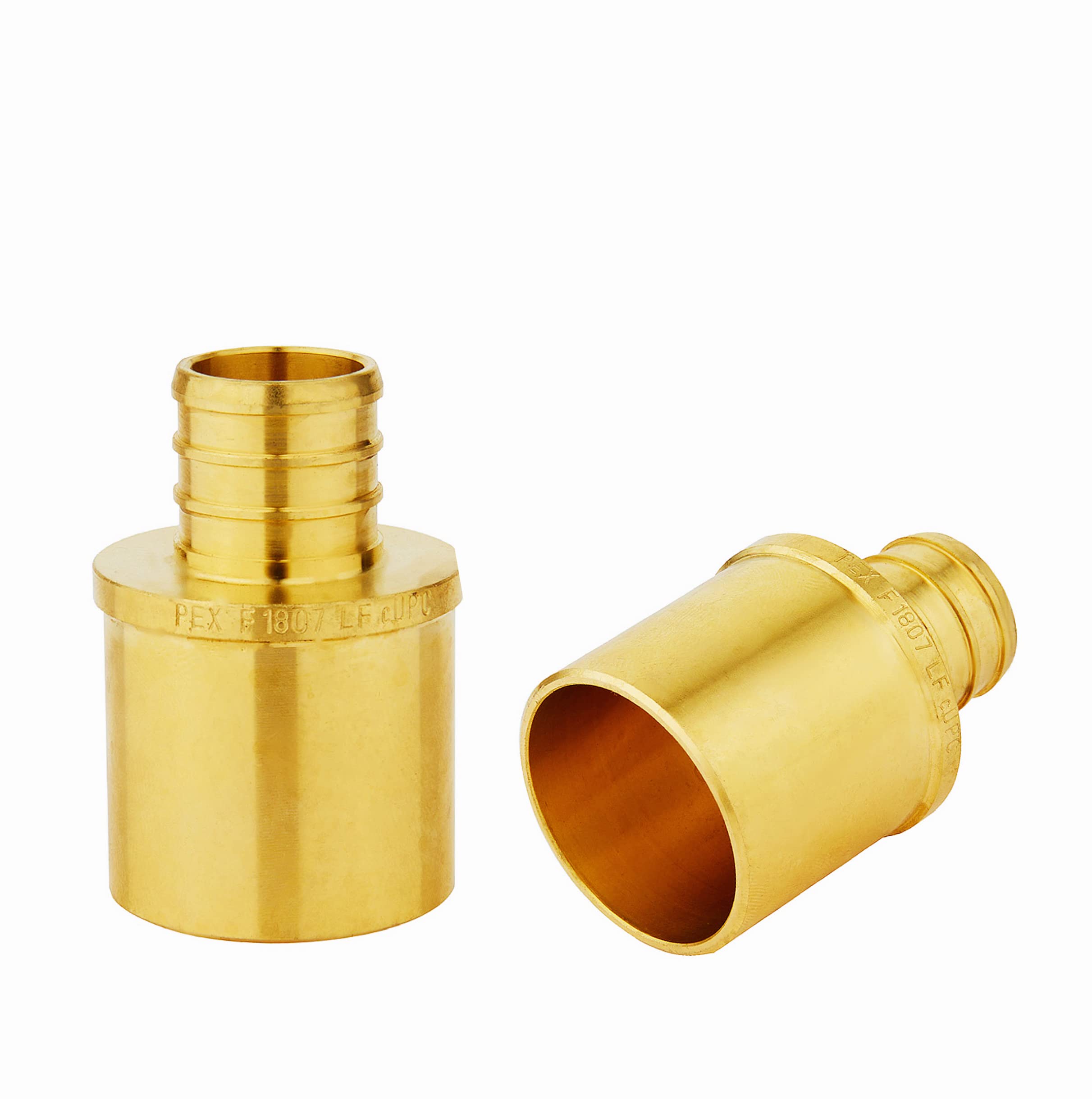 EFIELD Pex Barb zaciskane mosiężne złączki 3/10.2 cm x 2.5 cm męski adapter miedziany (wewnętrzna rura miedziana), ASTM F1807