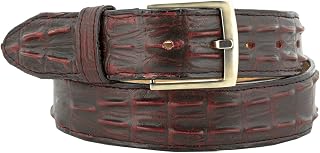 El Presidente Black Cherry Crocodile-Tail Print Cowboy Belt