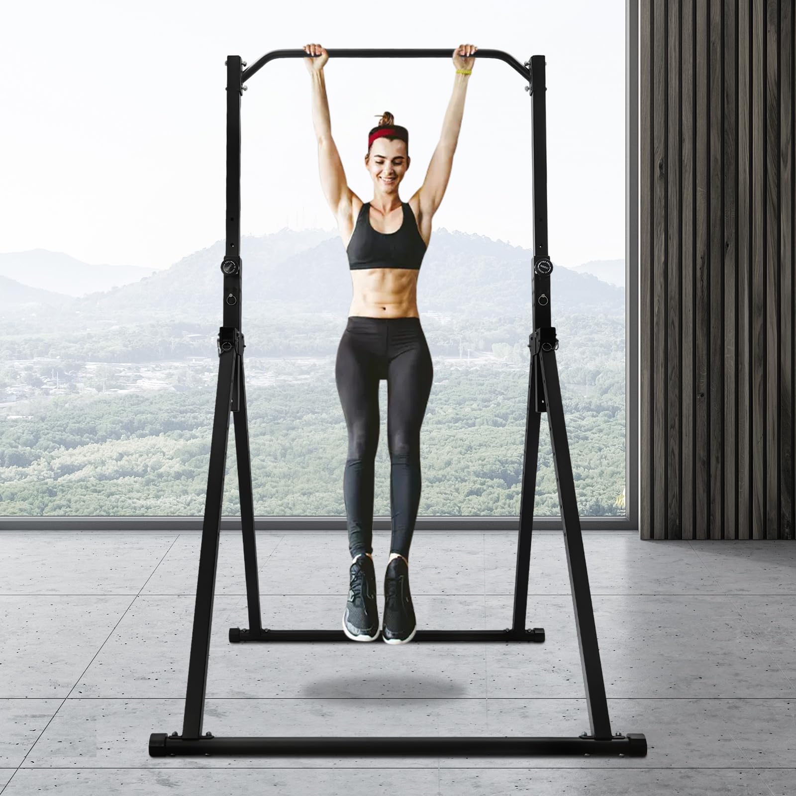 Barra horizontal ajustable,Barra vertical independiente de hasta 200 kg,Barra de ejercicio para interiores, entrenamiento en casa