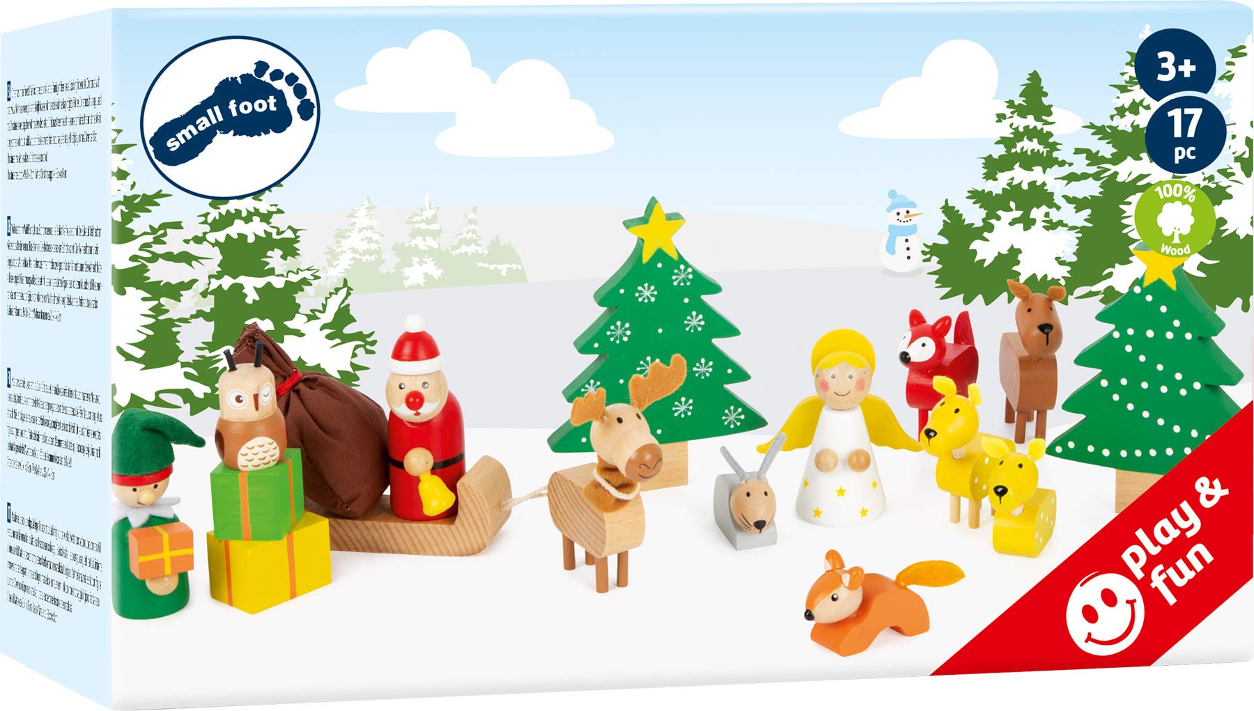small foot Spielset Waldweihnacht der Tiere aus Holz, mit weihnachtlichen Spielfiguren, für Kinder ab 3 Jahren, 11749
