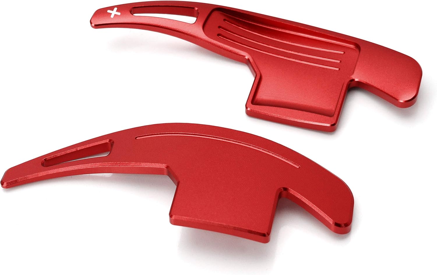 iJDMTOY Sports Red Aluminum Large Paddle Extensions Compatible with 2015-2023 Ford Mustang