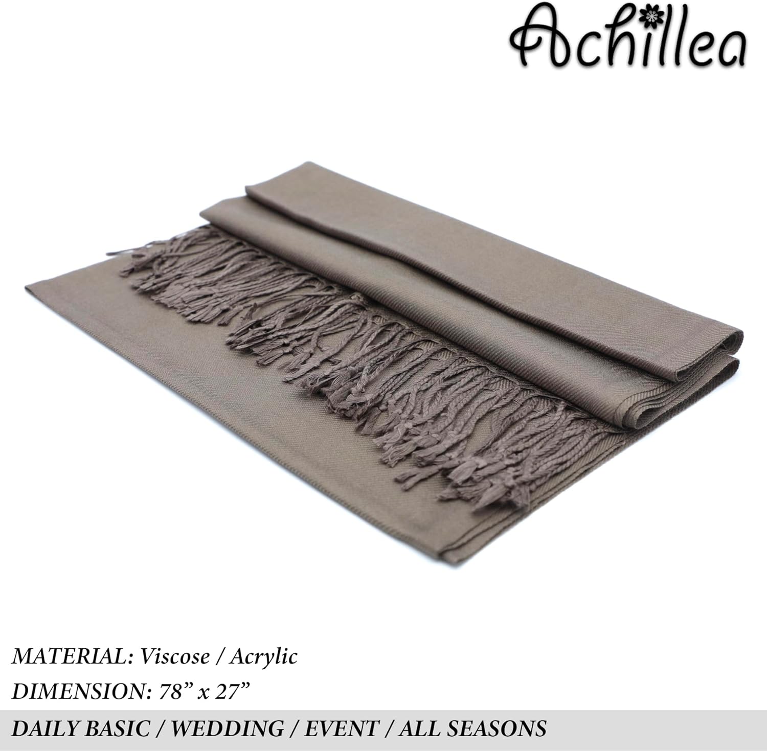 Achillea Soft Silky Pashmina Scarf for Women – Shawl Wrap for Evening Dresses, Bridesmaids, Weddings & Everyday Wear - Image 7