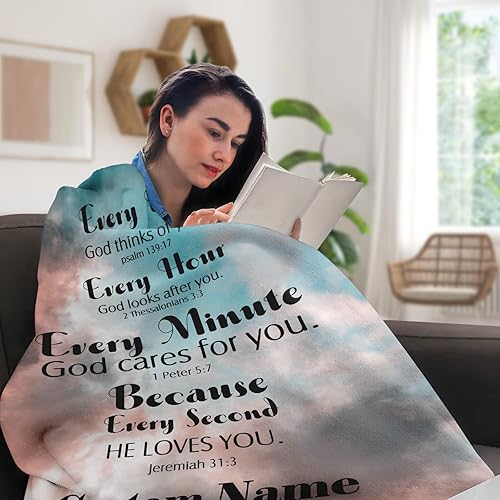 Miniatura 2 de Regalos de versículos bíblicos, manta de felpa suave de la Biblia católica, regalos religiosos para mujeres, manta cristiana con nombre