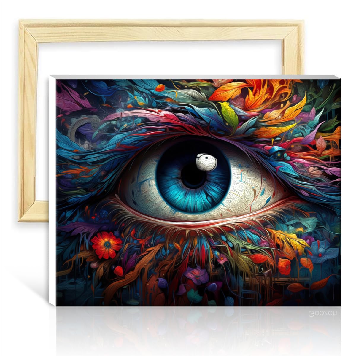 TANGFEIY Paint by Number Paintting Eye DIY Paint by Numbers with Brushes Acrylic Pigment Digital Painting for Home Wall Decor Painting DIY Frame(40x50cm)