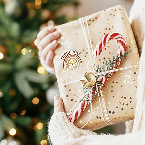 Miniatura 10 de Calcomanías de agradecimiento para pequeñas empresas, diseño bohemio, diseño bohemio, diseño de mariposas y arcoíris, calcomanías de agradecimiento