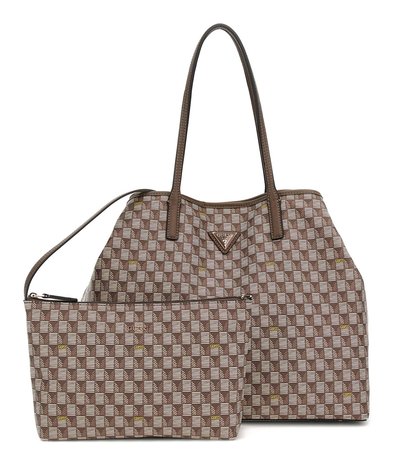 GUESS bolso shopper bolso de hombro G Wave Large 2 In 1 Tote Bag Granite Logo marrón