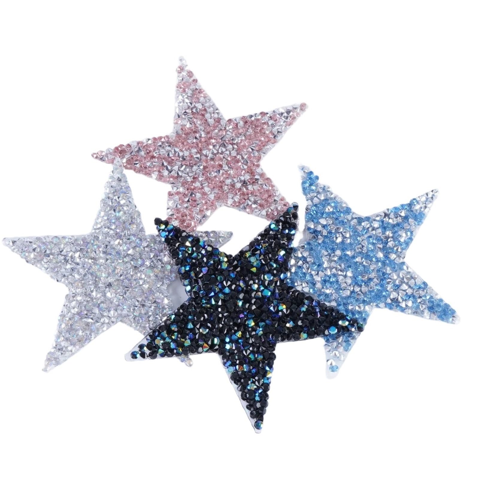 Patchs en strass étoile argentée AB silver éclatants à repasser sur accessoires de mode