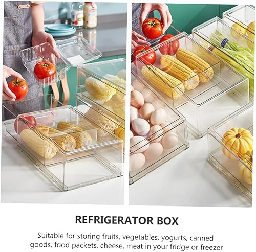 Miniatura 9 de Caja para refrigerador, cajones extraíbles, organizador de latas, contenedor de almacenamiento para refrigerador, despensa grande de almacenamiento