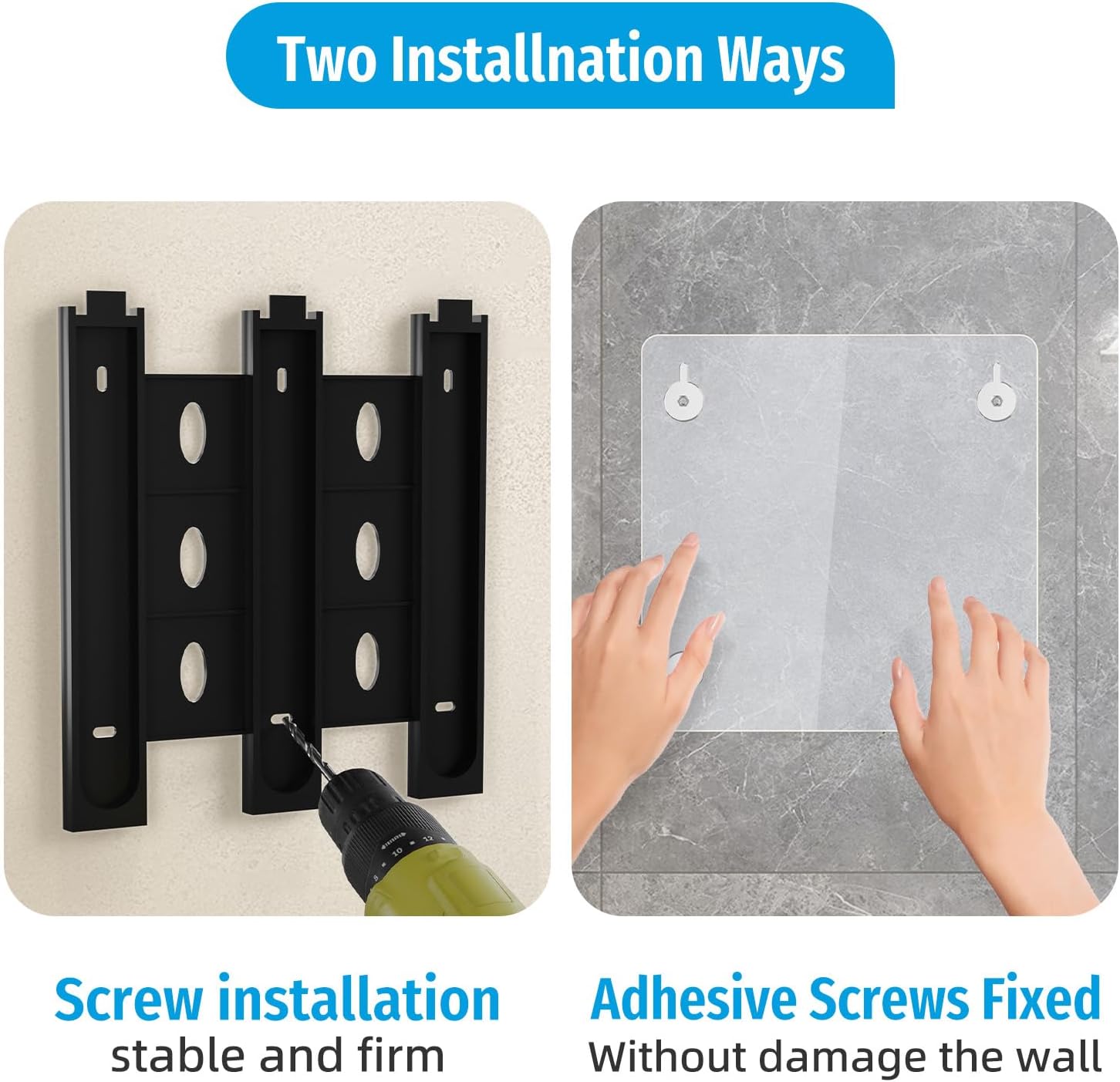 Shower Soap Dispenser No Drill, 3 Chamber Wall Mounted Shampoo and Conditioner Dispenser for Bathroom Hotel Large Capacity - Image 6