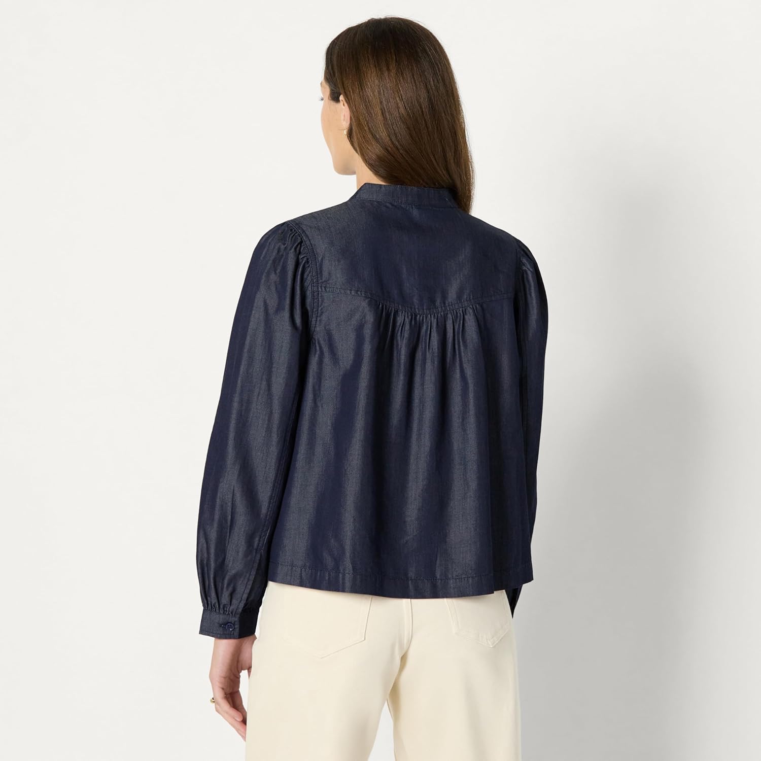 Amazon Essentials Women's Women's Denim Chambray Long-Sleeve Tunic Top - Image 2