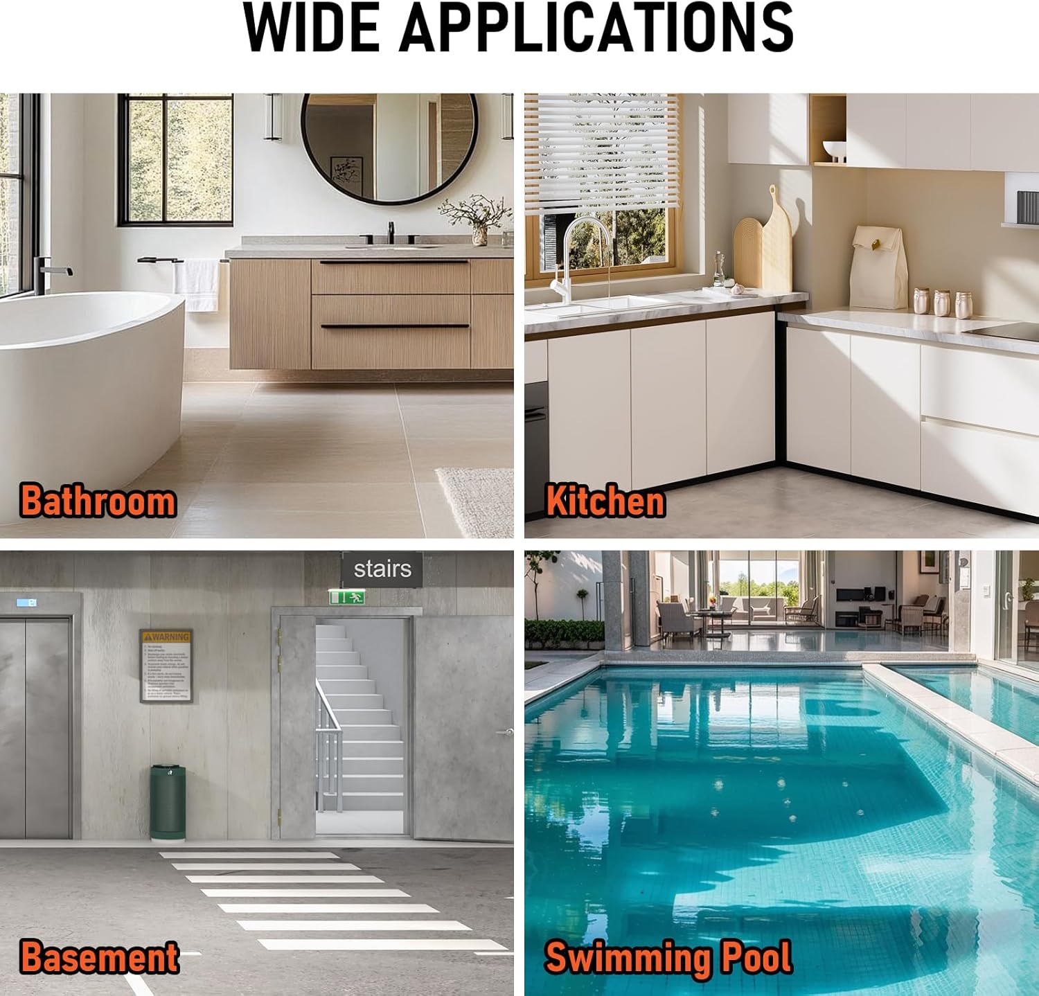 Nisorpa Waterproof Membrane for Shower 3.3ft x 98.5ft(323 Sq Ft) Thickened Waterproofing Shower Membrane for Tile Flooring Bathroom Shower Sauna, Polyethylene Fabric Roll, Orange