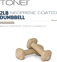 Vista 2 de Tone Fitness Neoprene Dumbbell Weight Pairs with Anti-Roll Square Head Multiple Options