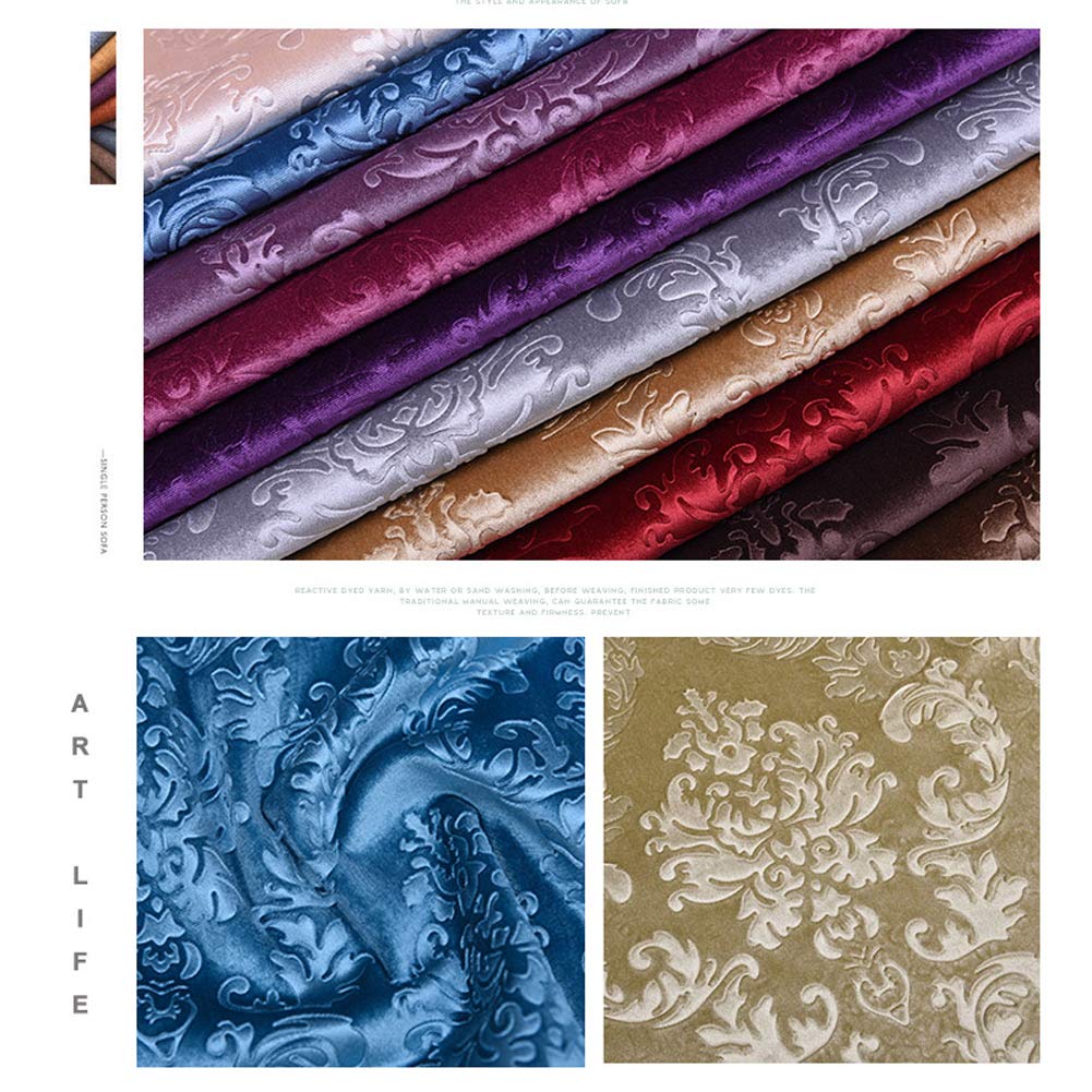 NAKAN Reliëf Fluwelen Stof door de Meter 140x100cm/55 ''x39'' Bloem Patroon Decoratief Velours Materiaal voor Sofa Stoel Bekleding, Naaien Ambachten, Home Decor (Kleur: beige