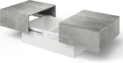 Miniatura 7 de Mesa de centro con gran almacenamiento para sala de estar, mesa central de granja, Mesas de centro para Salas Modernas, mesa de centro anidable