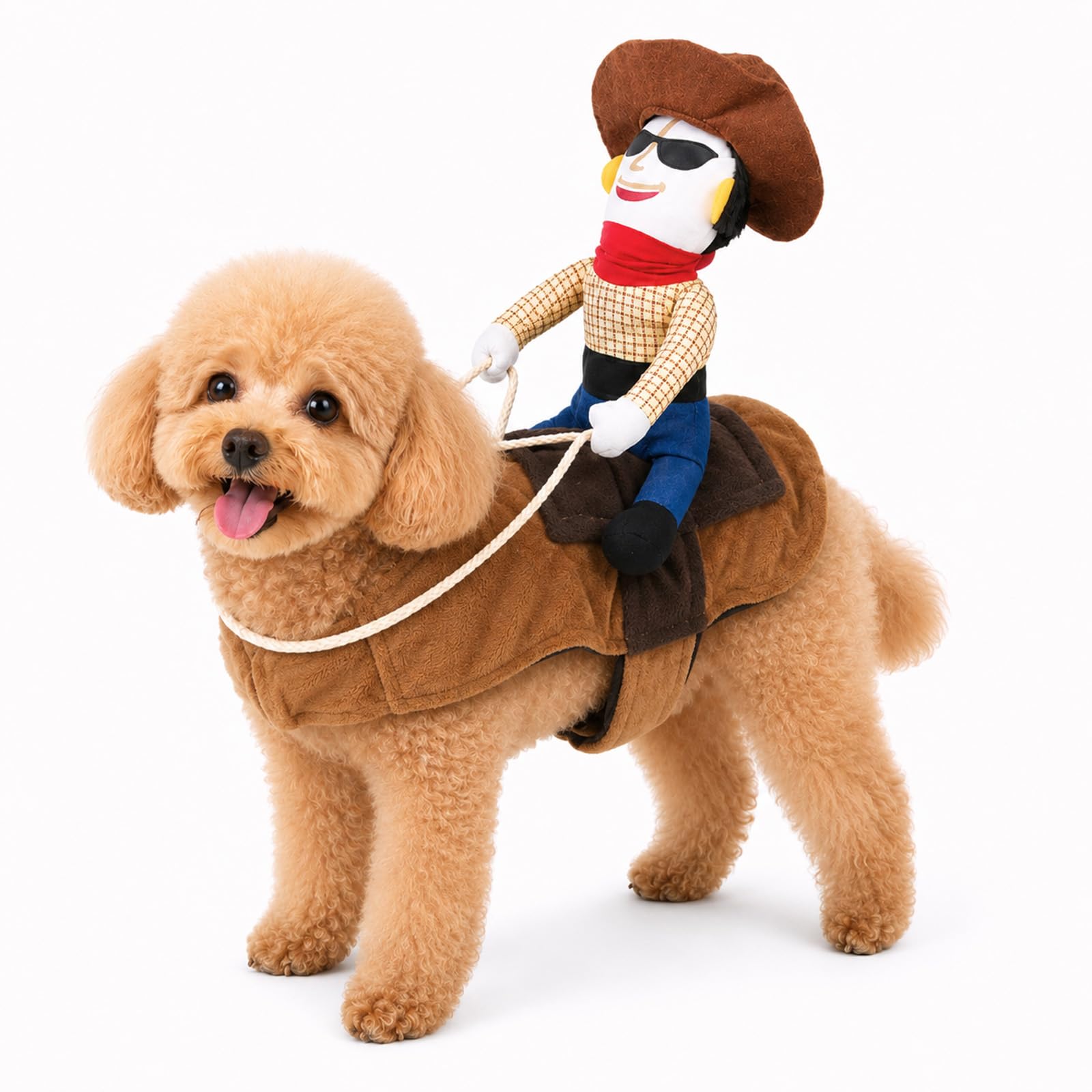 Dog Halloween Costumes, Cowboy Rider Style Pet Cosplay Clothes, XL