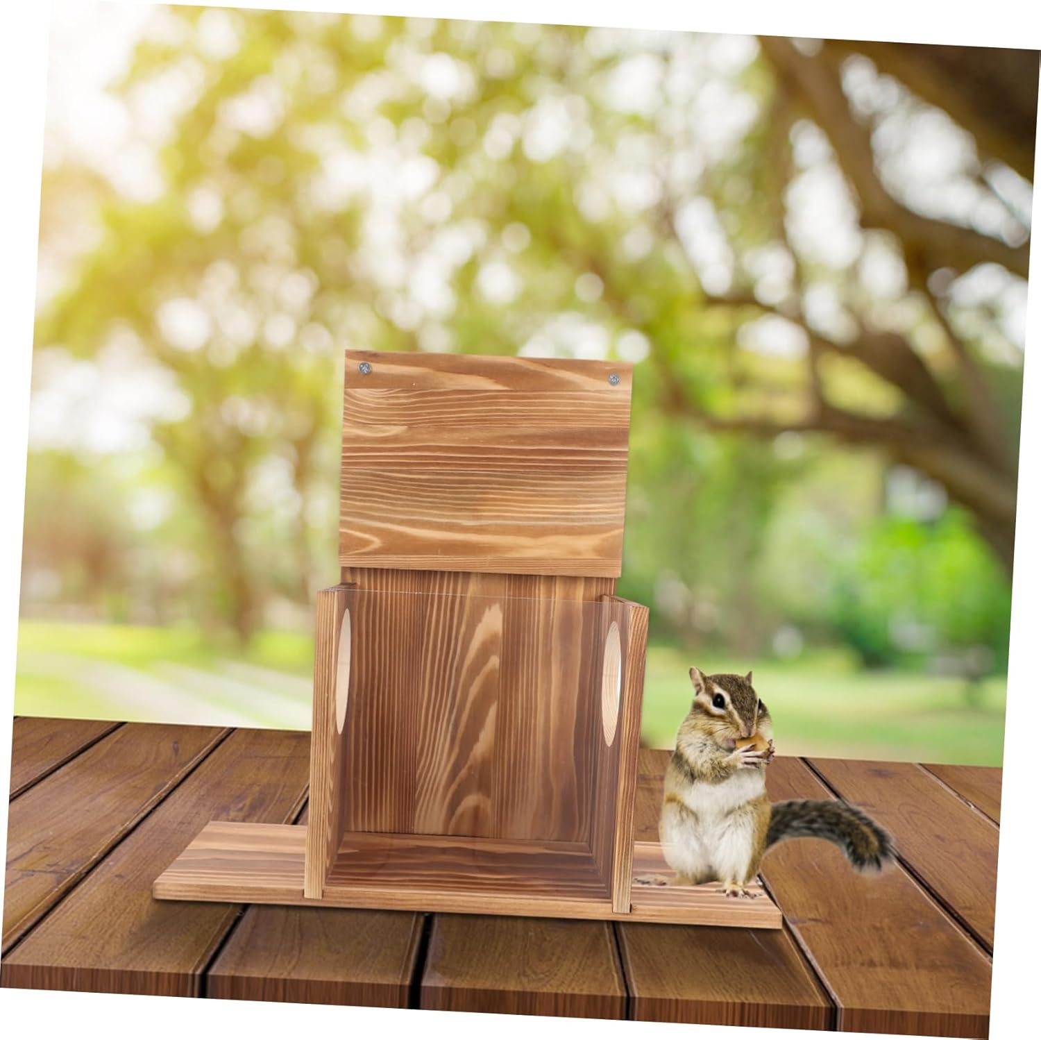 UKCOCO Squirrel Feeder Box Outdoor Hanging Hamster Feeding House for Squirrel and Bird Easy to Clean Design for Backyard Use for Nature Lovers
