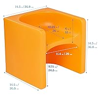 Vista 14 de ECR4Kids Tri-Me 3 en 1 silla cubo, muebles para niños, color azul polvo