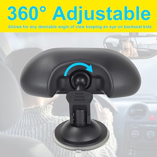 Miniatura 3 de Espejo retrovisor de bebé para automóvil, parabrisas frontal para bebé, espejo retrovisor para bebé, espejos ajustables de 360 grados para ver niños