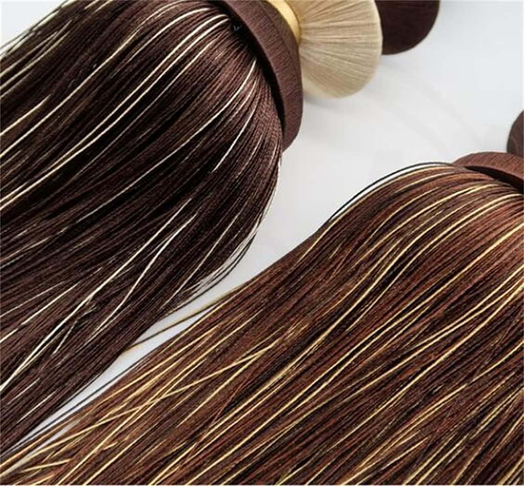 Lengthened Wrapped Silk Curtain Straps Tied Rope Tassels Living Room Hanging Ball Three-Layer Tower(Black)