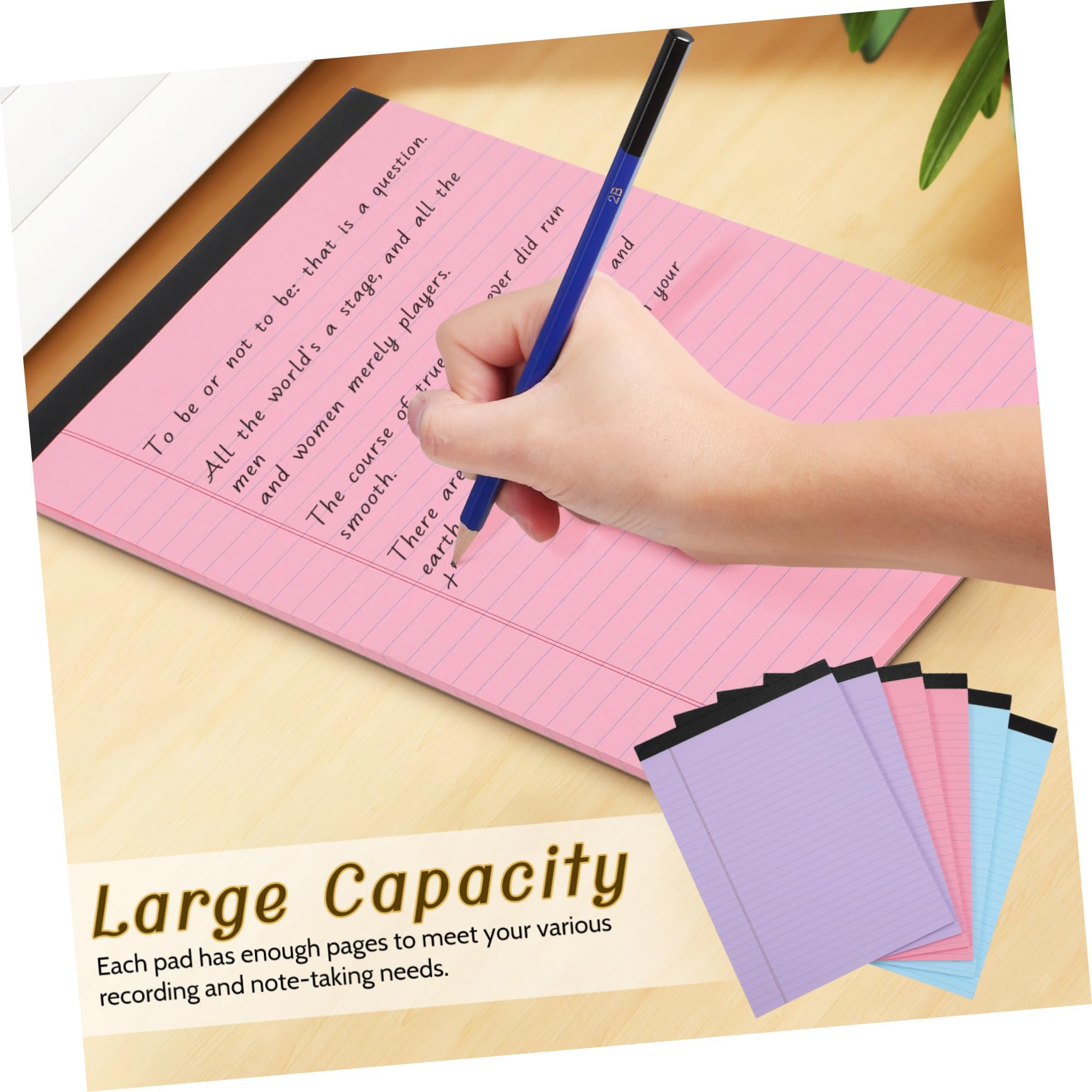 Artibetter 6 Notizblöcke aus Papier mit Linierten Seiten für Büro | Feier, Smooth Writing, Minimal Ink Bleed, Elegantes Design, Collegeblockpapier, Lernmaterialien