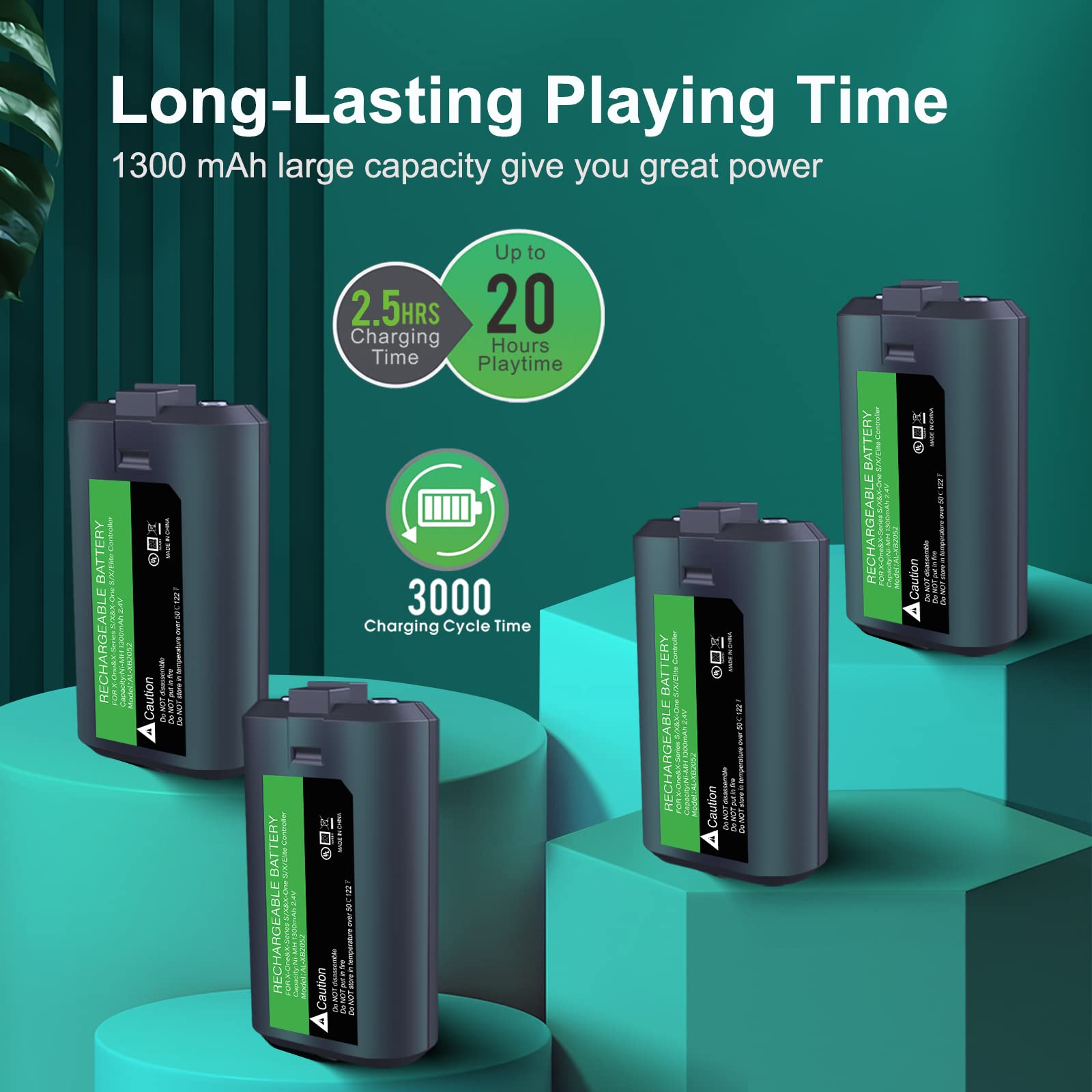 Bateria Mando para Xbox Series S, 4x1300mAh Batería Recargable & Cargador Mando para Xbox One, Recargable Battery Pack Accesorios para Xbox Series X|S/Xbox One X|S