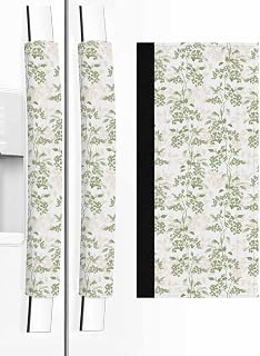 Sage Green Fruit Refrigerator Door Handle Covers Set of 2, Vintage Plant Nature Botanical Flower Kitchen Appliance Covers Handle Decor Protector for Ovens Dishwashers Microwave Ornaments
