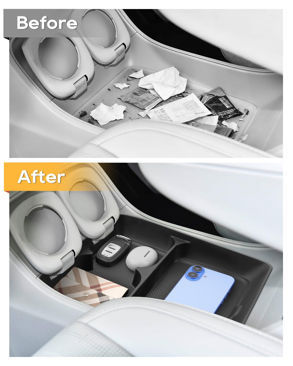 YEE PIN Vassoio organizzatore sotto la console centrale per motore Leapmotor B10 EV SUV 2025 2026 2027, console centrale, scatola di controllo centralizzato auto organizzatore di stoccaggio per