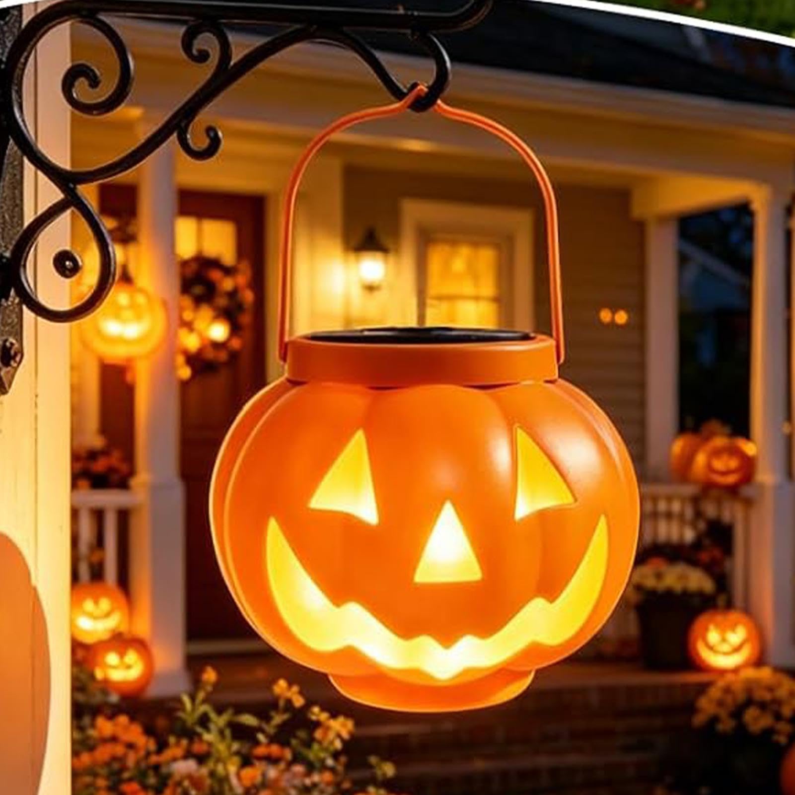 Dekorative Solar Außen Kürbislaternen Wasserdichte, gruselige, tragbare | Halloween-Dekoration Solar-Laternen Für Herbstlichen Garten Hof Patio Terrasse Innenhof Gartenweg Tisch Wand