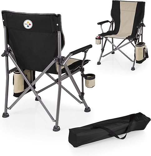 PICNIC TIME NFL Outlander Folding Camping Cooler, Heavy Duty Beach Chair