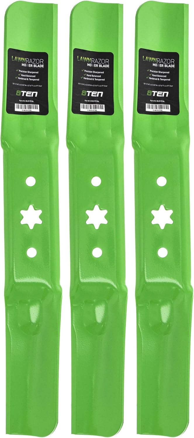 8TEN LawnRAZOR Mower Blade Set for MTD Cub Cadet RZT S54 L54 Troy Bilt 54 inch Deck 942-05056A 942-05056 (High Lift)