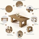 Tribesigns Table à manger en bois de ferme 63-Inch Table de cuisine rectangulaire avec jambes lourdes pour la cuisine & Salle à manger & Salle de séjour, Brown