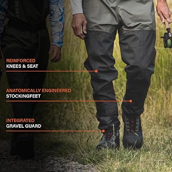 Simms Men's Freestone Z Stockingfoot Fishing Waders Smoke ML | Waterproof, Breathable, Handwarmer Pockets and 4-Layer Construction