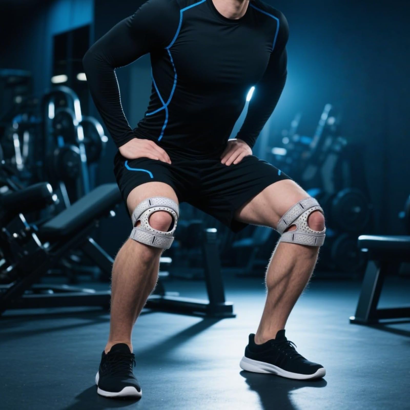 Axenalab Genouillère Rotulienne NeuroGenoux Du Genou Pendant Vos Mouvements Soutien Et Confort Pour Sportifs Pour Course Et TennisArthrite Rotule (Gris)