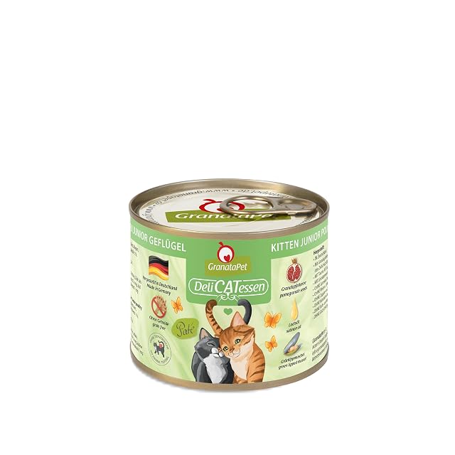 GranataPet Delicatessen Kitten/Junior de Aves de Corral, Comida húmeda para Gatos
