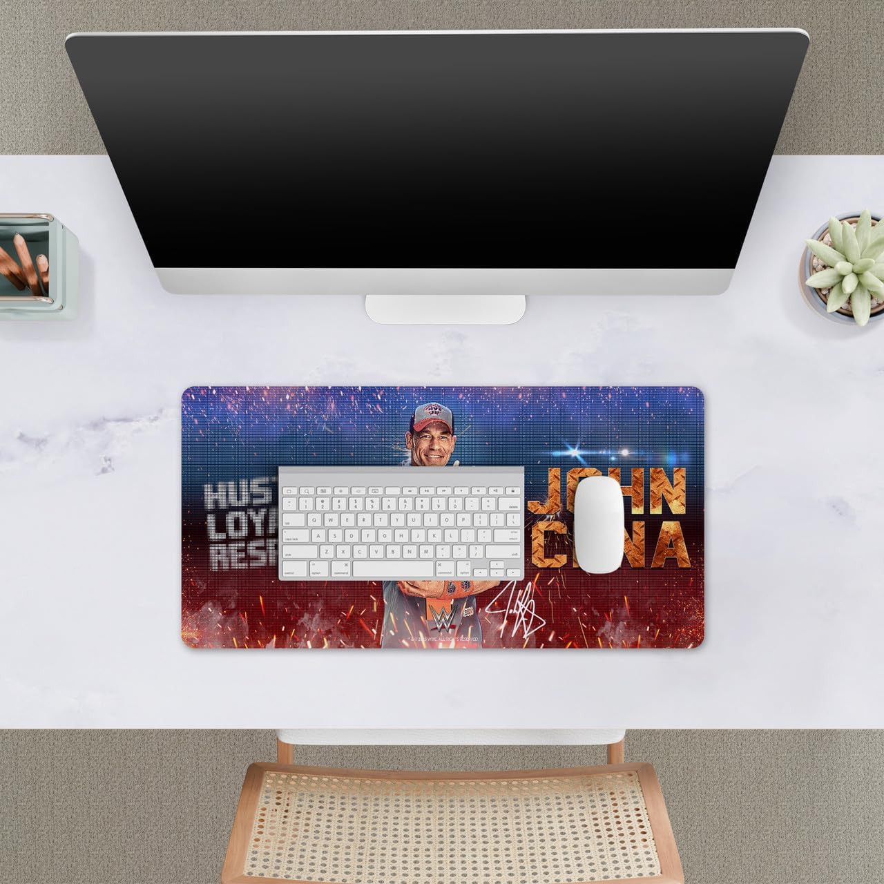 Head Case Designs Officially Licensed WWE LED John Cena 23.62 x 11.81 x 0.12 inches (600 x 300 mm) - L Gaming Office Desk PC Keyboard Mouse Mat Pad image 3