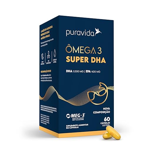 Puravida Suplemento alimentar Ômega 3 DHA 60 cápsulas