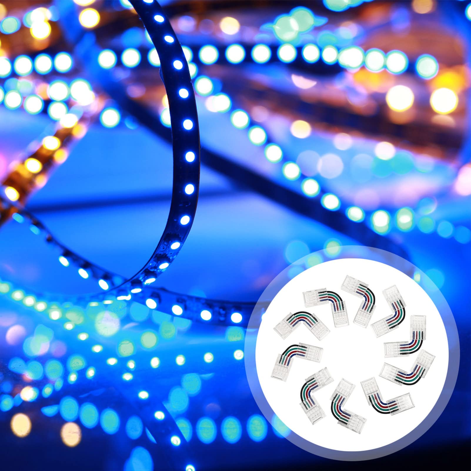 PRETYZOOM 30stücke Polige -lichtstreifen-adapterverbinder Für Rgb - Solderless Förmige Eckenverbindung Für Einfache Installation Und Erweiterung