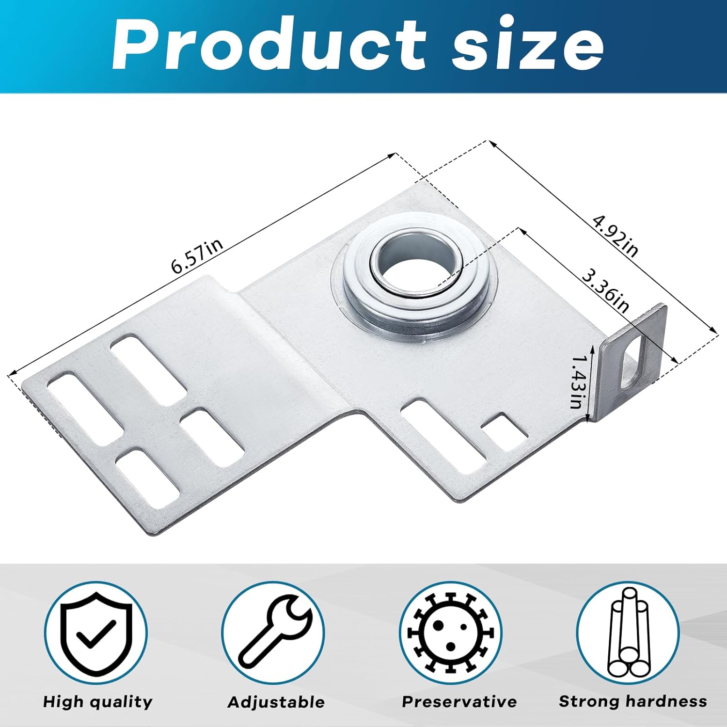 Gisafai 6 Pcs Garage Door Track Bracket 3 3/8 Inch Garage Door Parts Torsion Spring Bracket Residential Brackets Track Wood or Steel Doors for 2" Track Doors