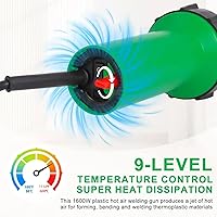 Vista 6 de Gekufa 1600W Plastic Welder Kit - 100V Hot Air Welding Gun with Adjustable Temperature Control, Multiple Nozzles for PVC, TPO, Vinyl Repair, Car