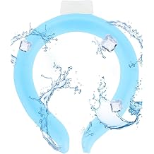 Neck Cooling Tube, PCM Cooling Collar for Freezer or Ice Water Pre-Chill, Reusable Wearable Neck Cooler Ring for Hot Weather Yard Work Walking Hiking Camping Commute
