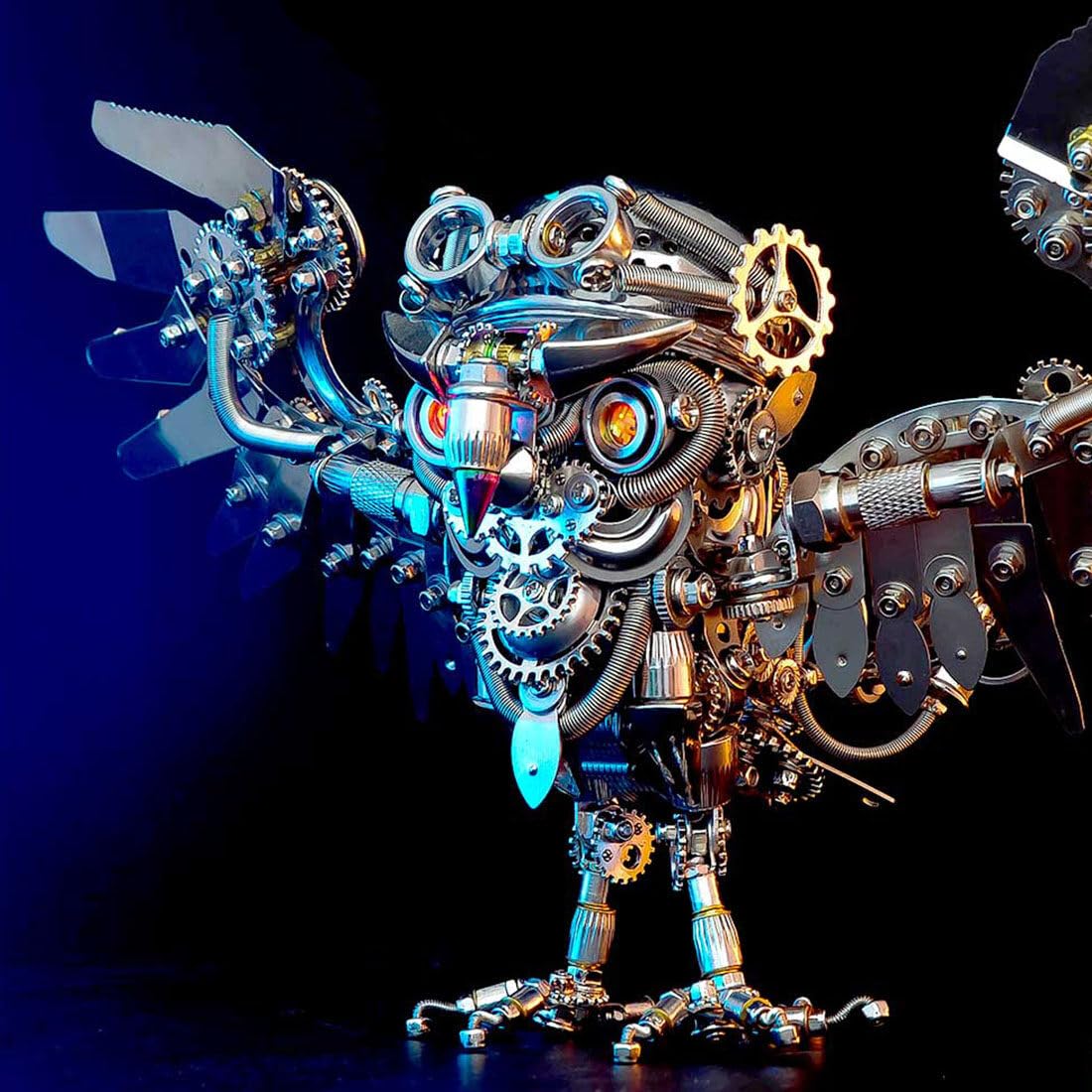 Metalowe puzzle 3D dla dorosłych nocna sowa DIY 3D metalowe modele zestawy 700 szt. mechaniczne modele metalowe, kolorowe, zwierzę, metal, steampunk, upiorne Halloween, dekoracja, prezenty