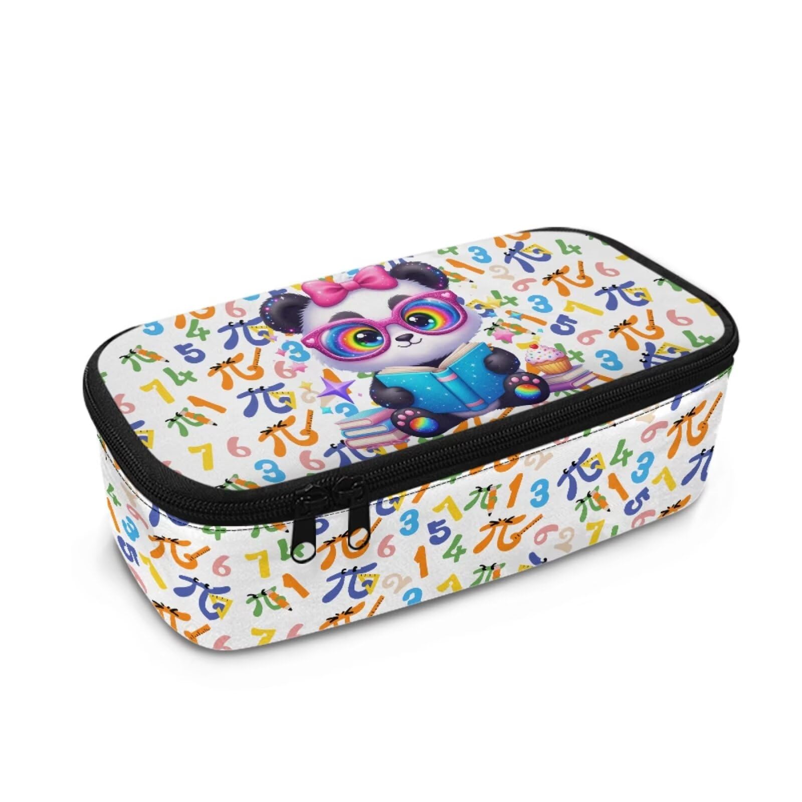 Dngkaoje Cute Panda Pencil Box for School Boys Girls Animal Panda Pencil Case Big Storage Pen Pouch with Zipper Kawaii Carton Print Makeup Bag for Toddler Boys Girls Desk Stationary Supplies — image 1