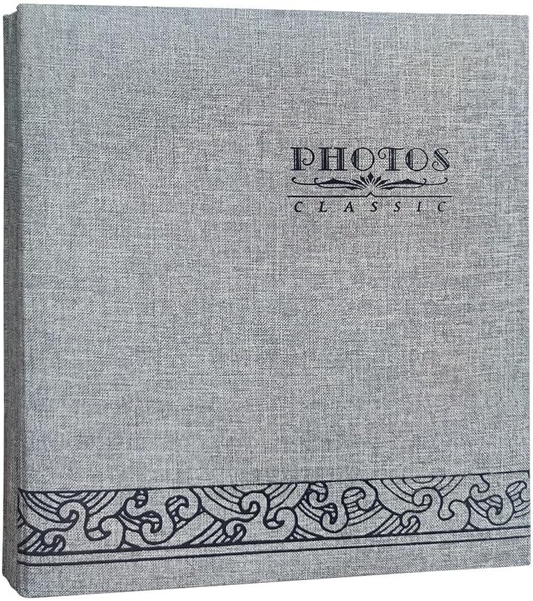 Travel Growth Commemorative Book ﻿ Linen Retro Album Gift A5 Self BOPP Paper Adhesive Album Applicable to Photos, Receipts, Star Cards, etc(Gray)