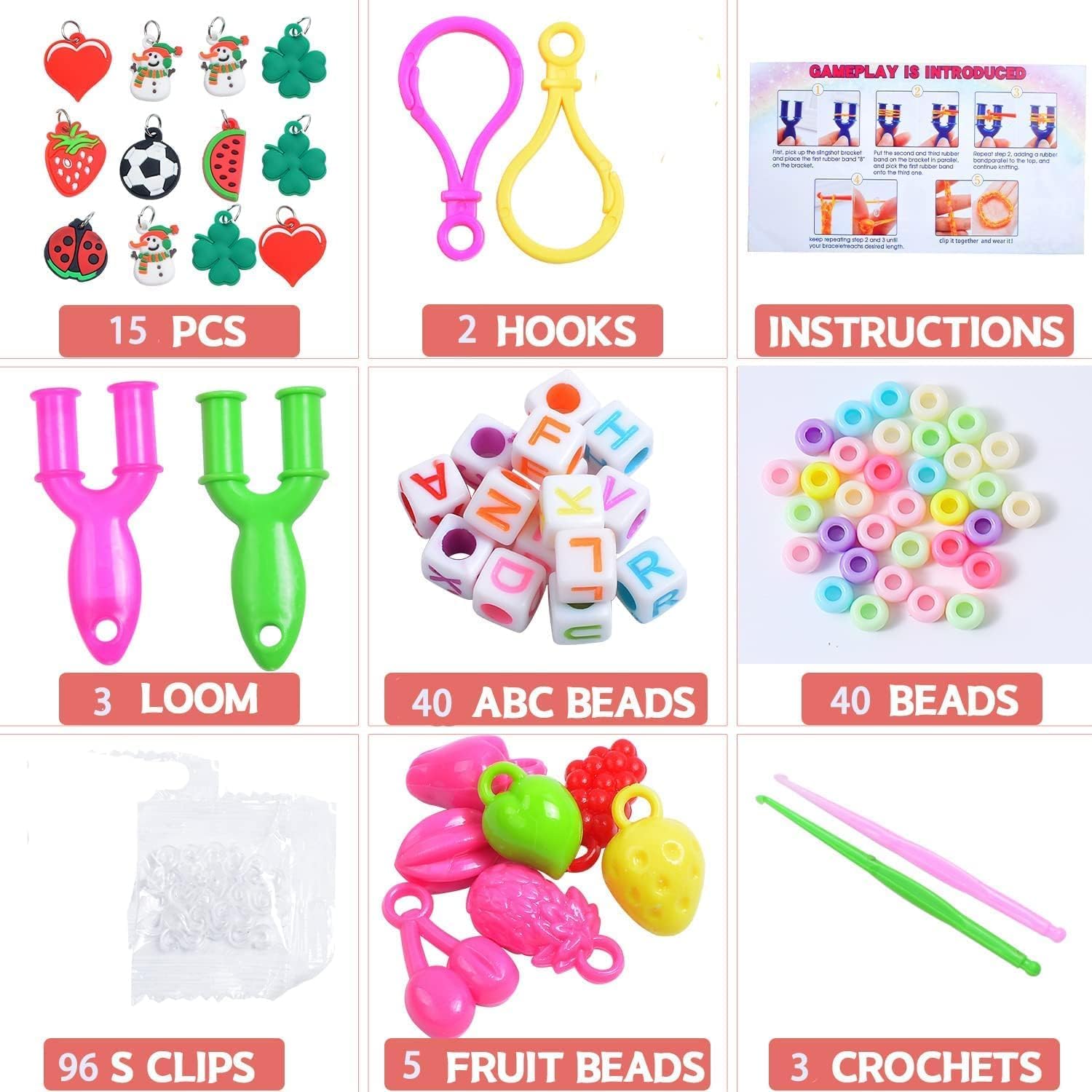 JcoGel 2500+ Elastici per Bracciale, Braccialetti Colorati Kit per Creare Gioielli, Refill Fai da Te