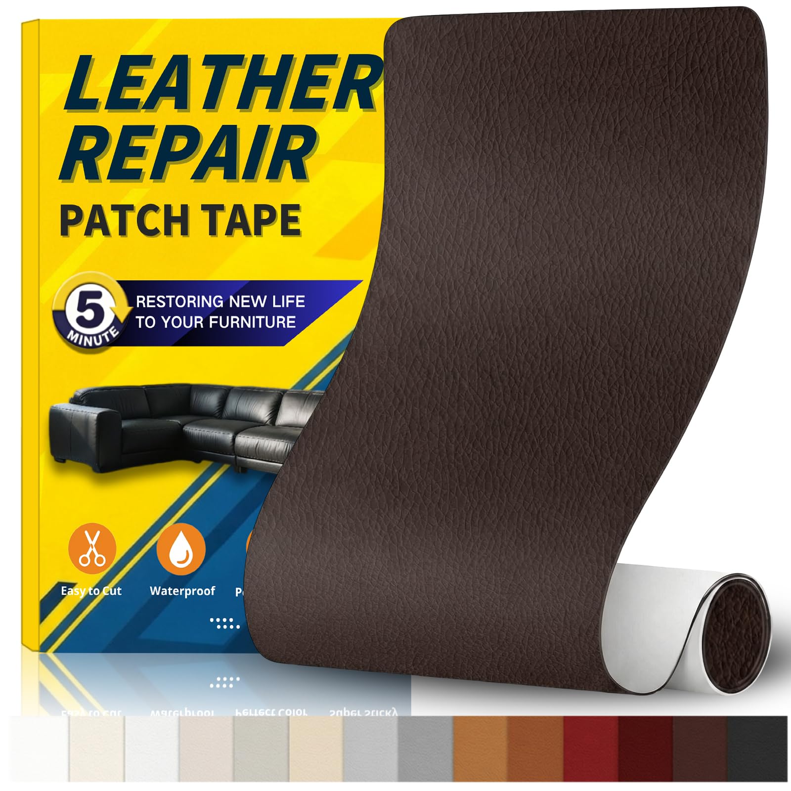 Gelaisi Leder Reparatur Set, Kunstleder Selbstklebend, Kunstleder-Reparaturset