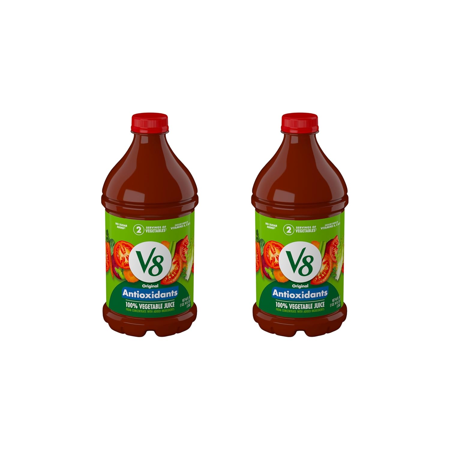 V8 Original 100% Vegetable Juice, 46 fl oz Bottle (12 Pack)