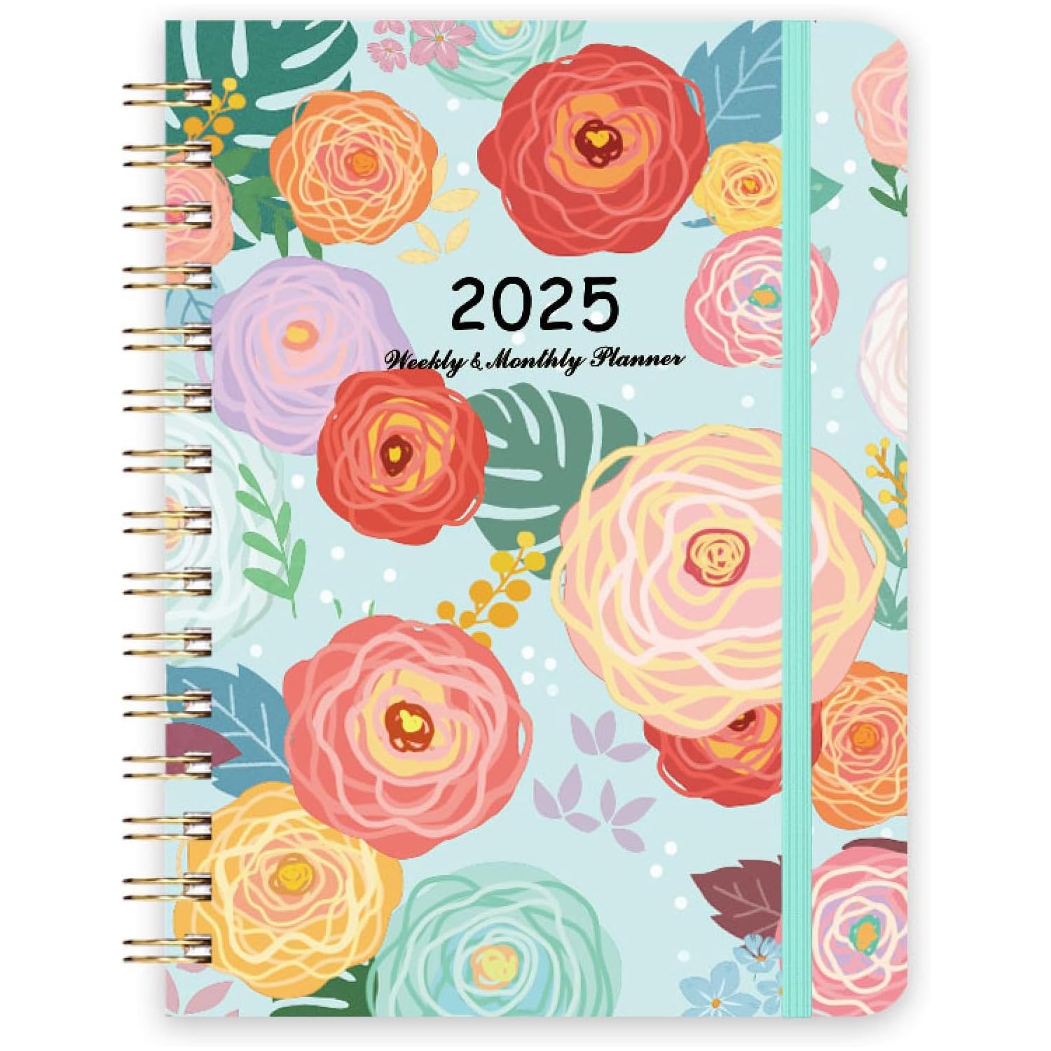 STAYOUNG 2025 Appointment Book - 140 Sheets Weekly & Monthly Life Planner with 12 Pieces Stickers, Hardcover Spiral Bound Planner for Offfice, Work, Home, 8.4" x 6.1" (Blue)