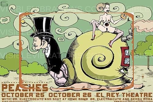 Peaches Concert Poster Los Angeles Michael Michael Motorcycle 2003 Creative Tin Sign Funny Novelty Metal Sign Retro Art Wall Decor for Home Gate