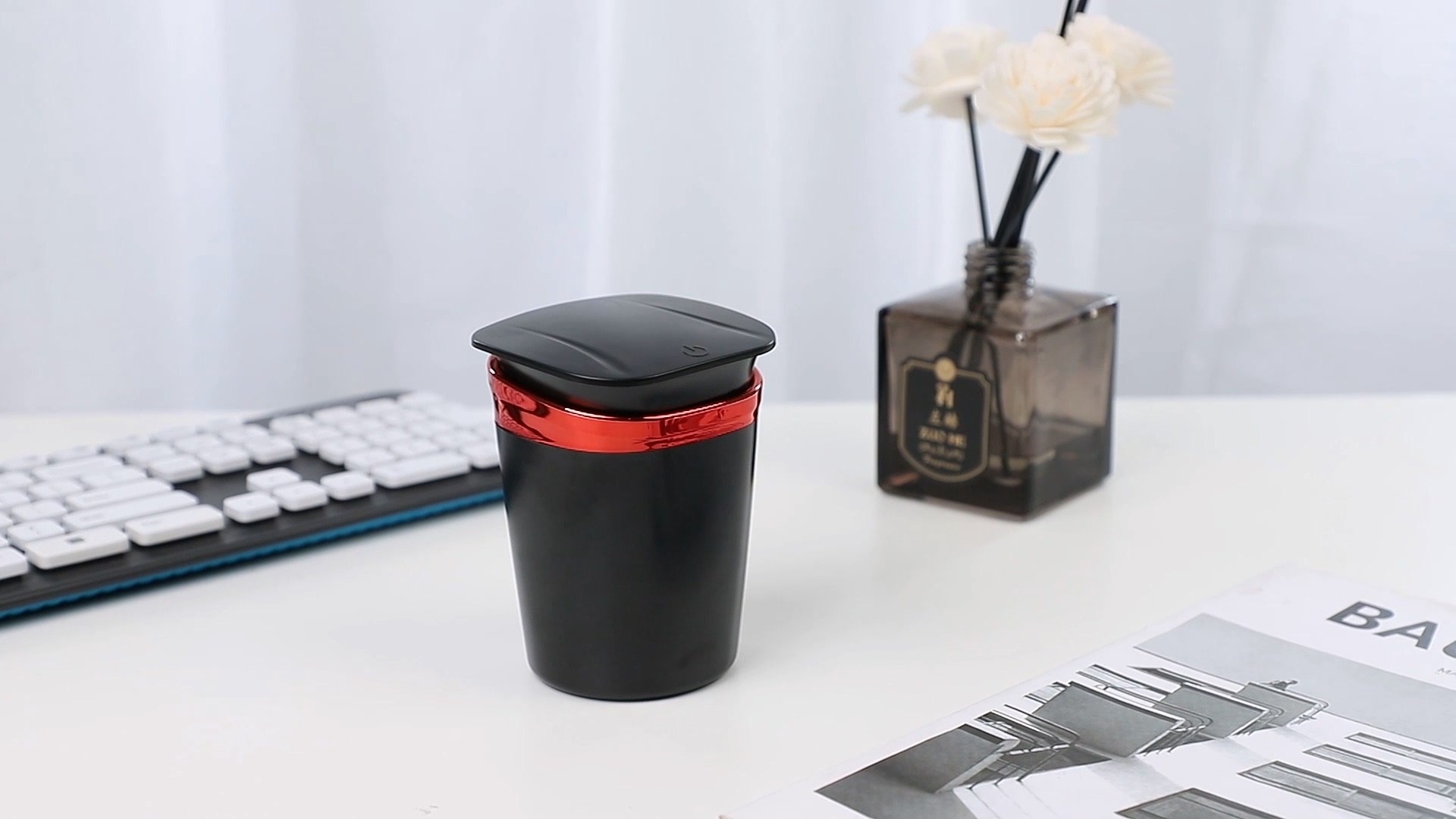 Posacenere Auto Kytpyi Con Luce LED - Acciaio Inox, Antiodore, Portatile Per Casa E Ufficio - Foto 5